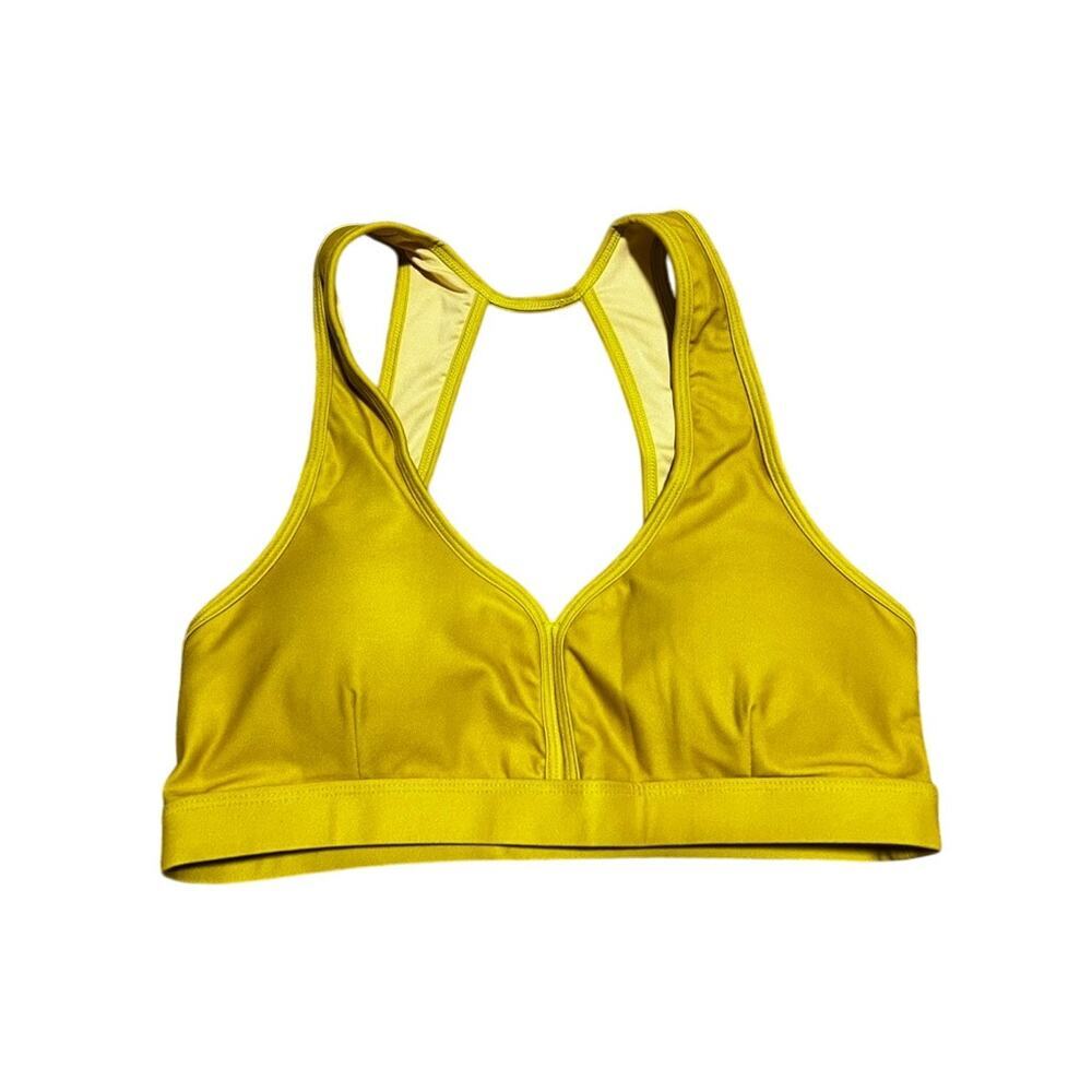 EUC Niyama Sol Eclipse Chartruse bra mustard yellow sports bra activewear